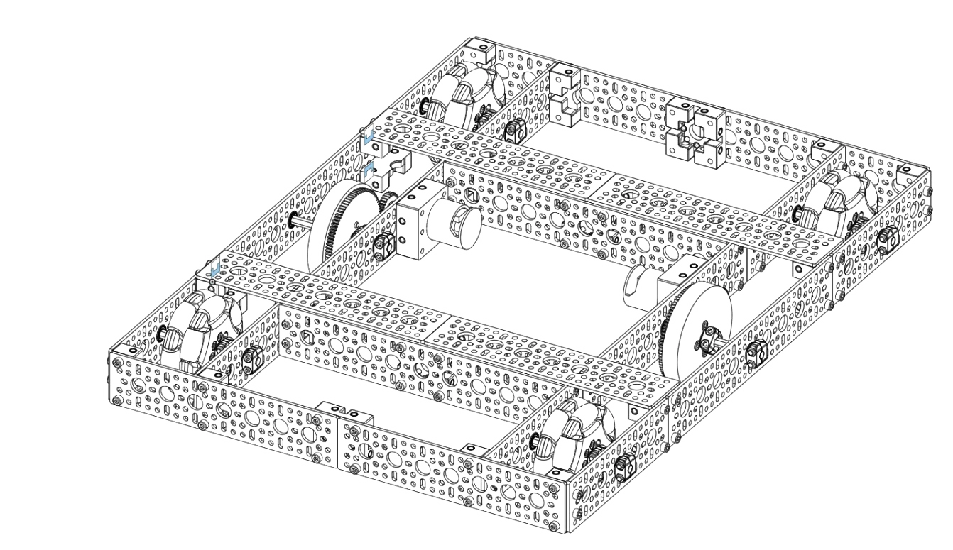 Alüminyum modüler robot şasisi - gerçek CAD render