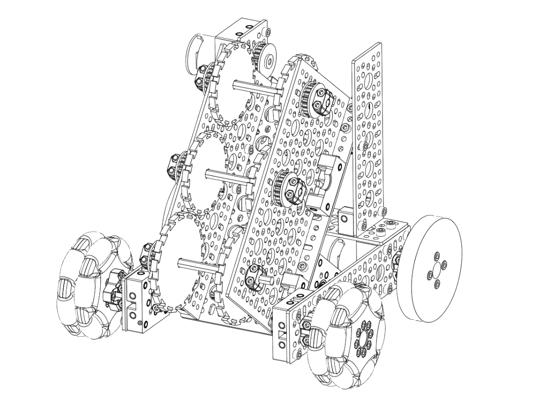 Probot parçalarıyla kurulmuş robot kol - gerçek CAD render